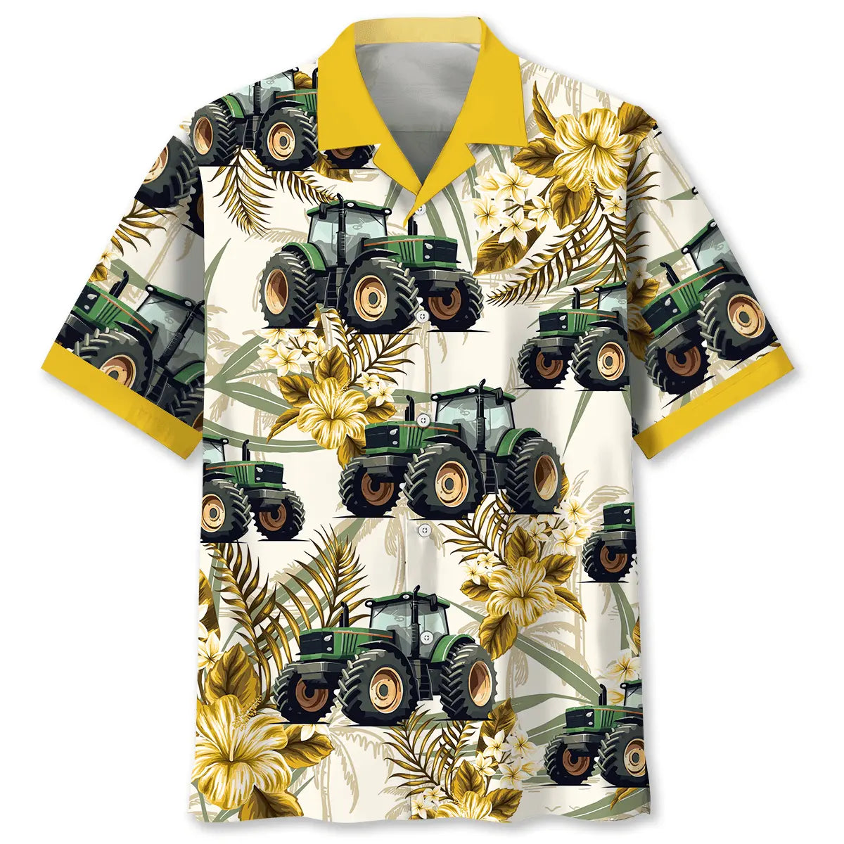 Hawaiian Shirt / Adults / S Tropical Green Tractor Hawaiian Shirt