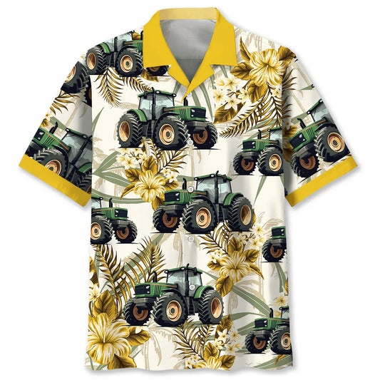 Hawaiian Shirt / Adults / S Tropical Green Tractor Hawaiian Shirt