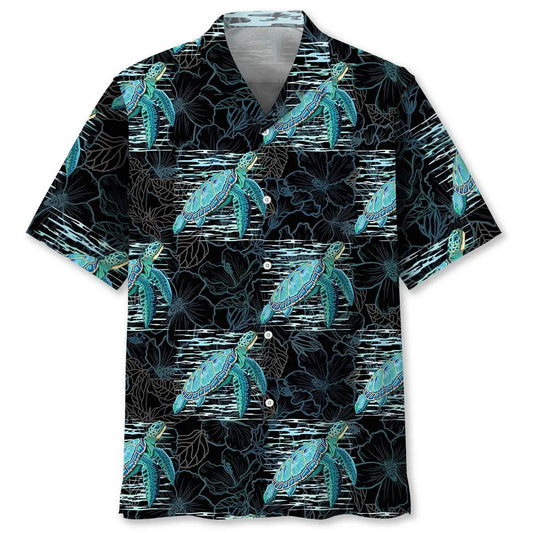 Hawaiian Shirt / Adults / S Tropical Hibiscus Turtle Hawaiian Shirt