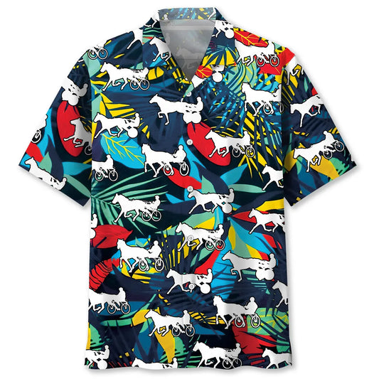 Hawaiian Shirt / Adults / S Tropical Horse Harness Racing Hawaiian Shirt