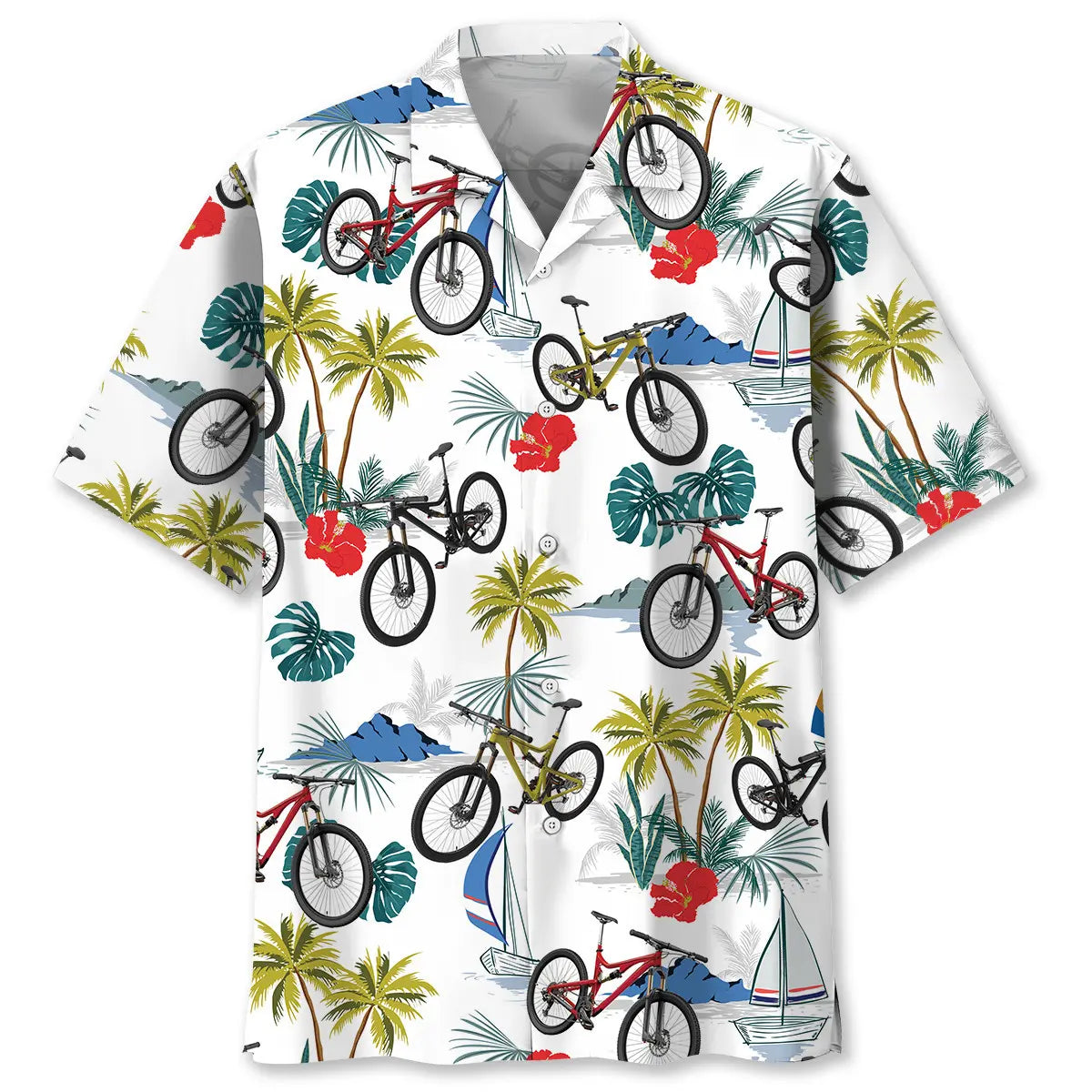 Hawaiian Shirt / Adults / S Tropical Mountain Bike Hawaiian Shirt Men