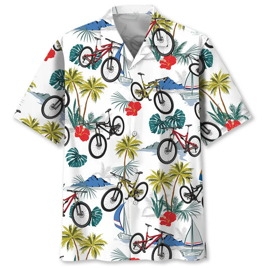 Hawaiian Shirt / Adults / S Tropical Mountain Bike Hawaiian Shirt Men