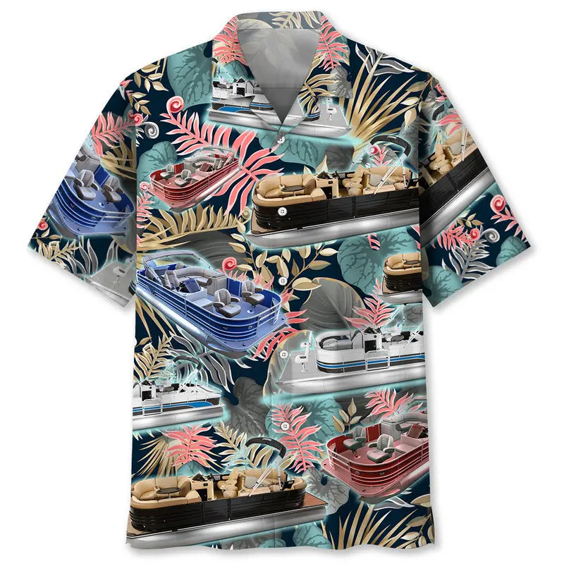 Hawaiian Shirt / Adults / S Tropical Pontoon Boat Hawaiian Shirt