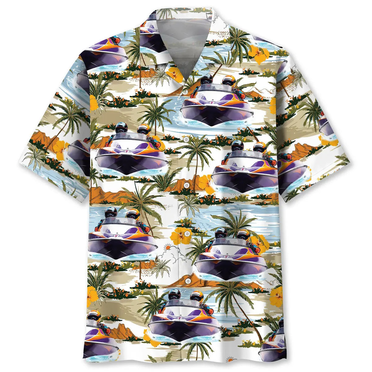 Hawaiian Shirt / Adults / S Tropical Power Boat Racing Hawaiian Shirt