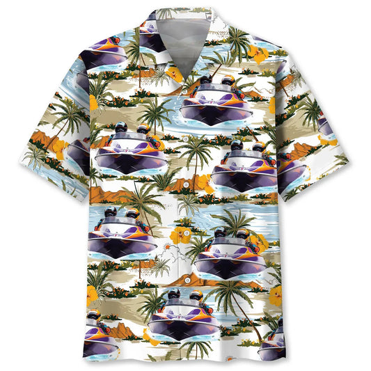 Hawaiian Shirt / Adults / S Tropical Power Boat Racing Hawaiian Shirt