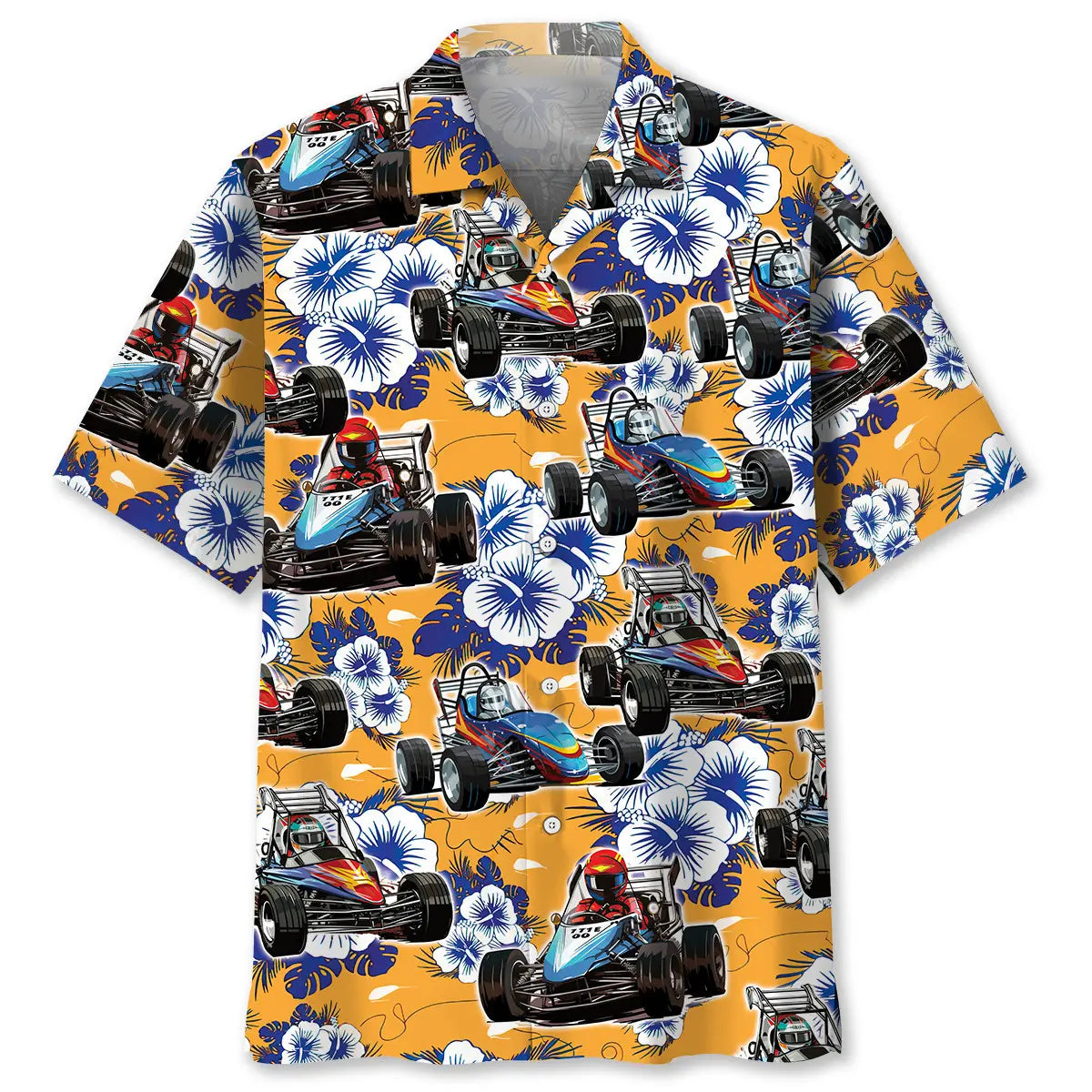 Hawaiian Shirt / Adults / S Tropical Quarter Midget Car Racing Hawaiian Shirt