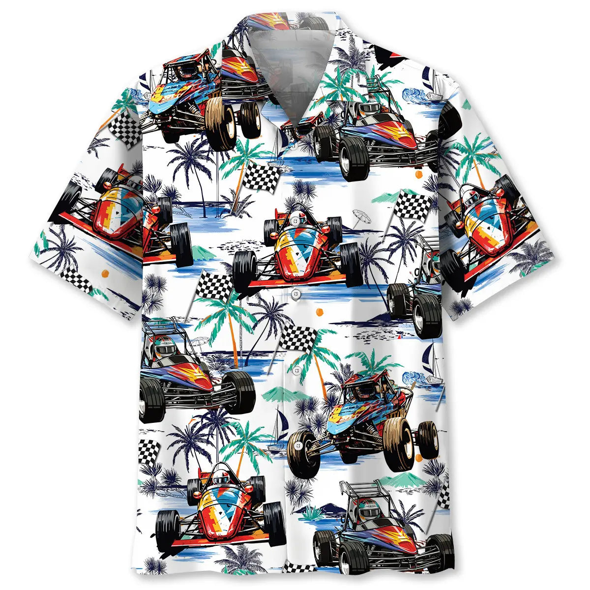 Hawaiian Shirt / Adults / S Tropical Quarter Midget Race Car Hawaiian Shirt