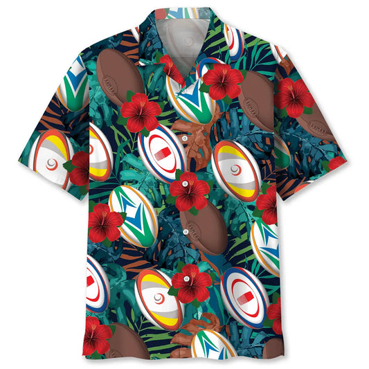 Hawaiian Shirt / Adults / S Tropical Rugby Balls Hawaiian Shirt