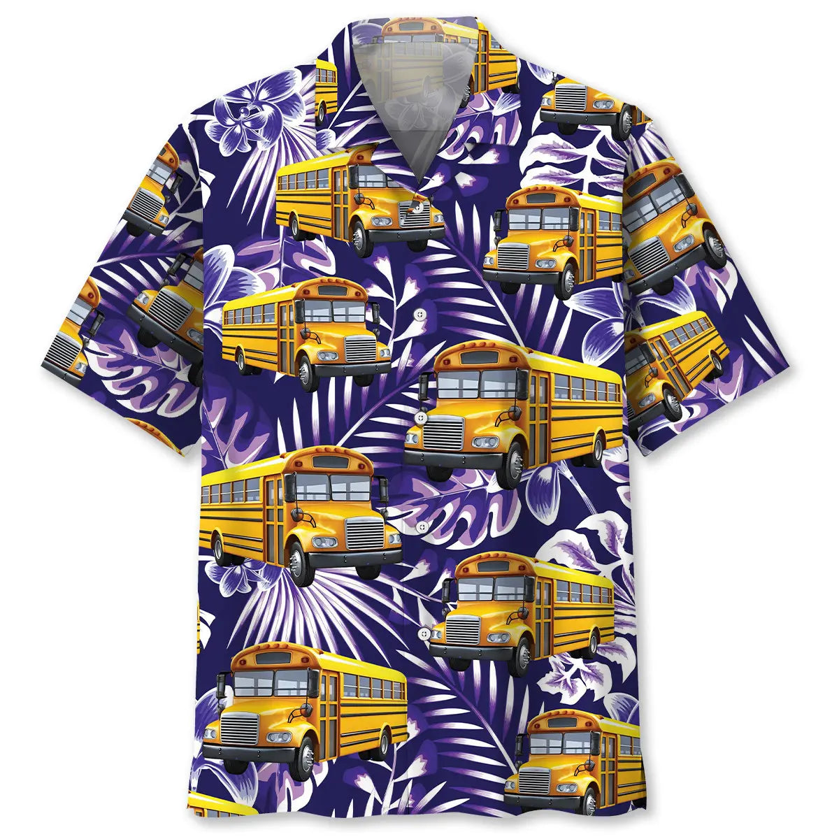 Hawaiian Shirt / Adults / S Tropical School Bus Hawaiian Shirt