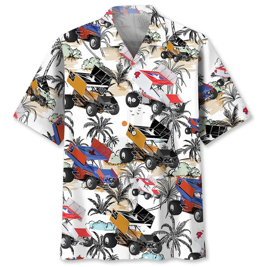 Hawaiian Shirt / Adults / S Tropical Sprint Car Racing Hawaiian Shirt