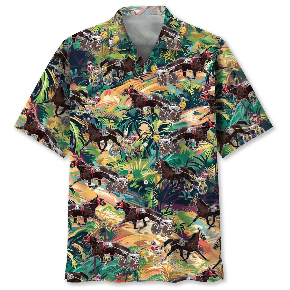 Hawaiian Shirt / Adults / S Tropical Terrain Horse Harness Racing Hawaiian Shirt