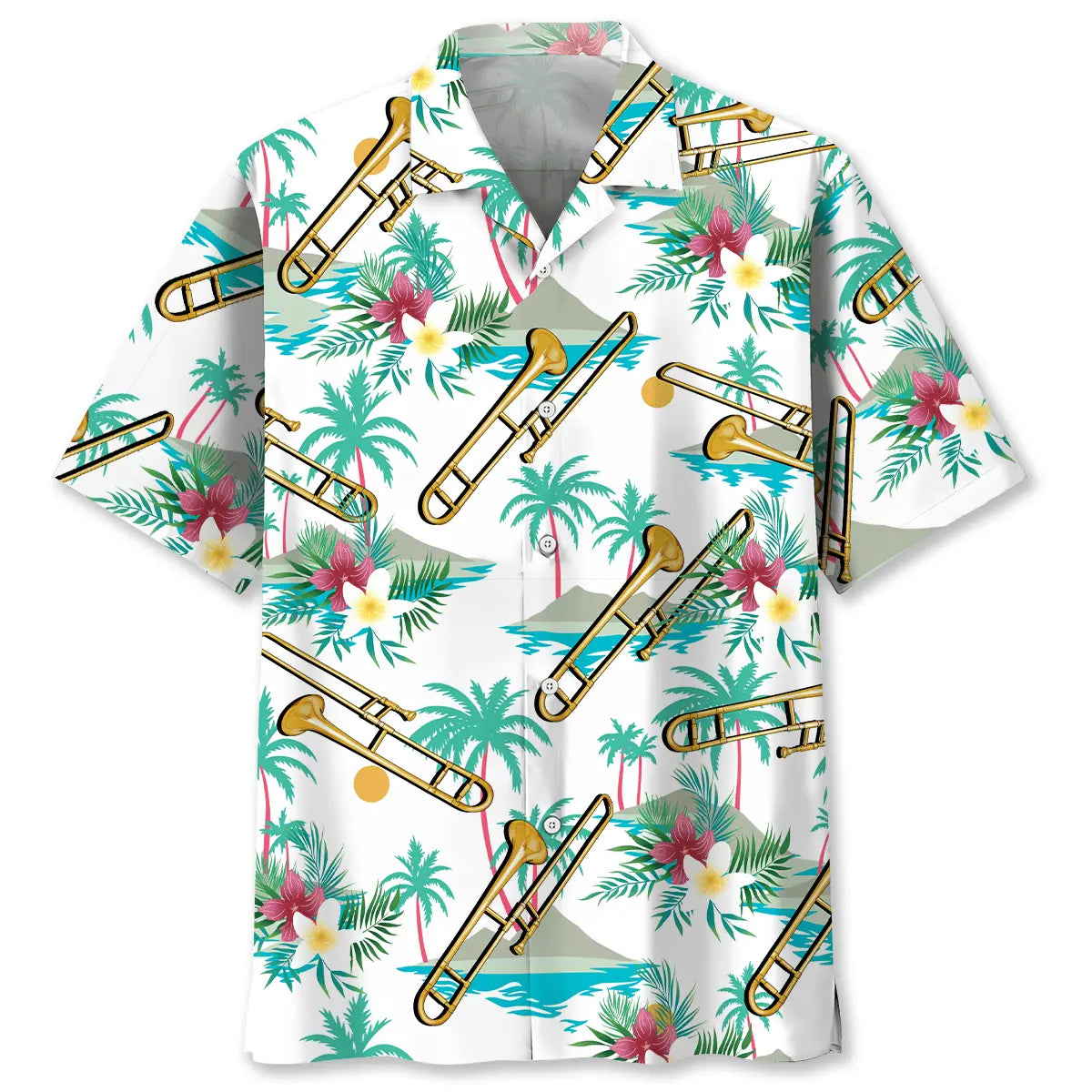 Hawaiian Shirt / Adults / S Tropical Trombone Party Hawaiian Shirt