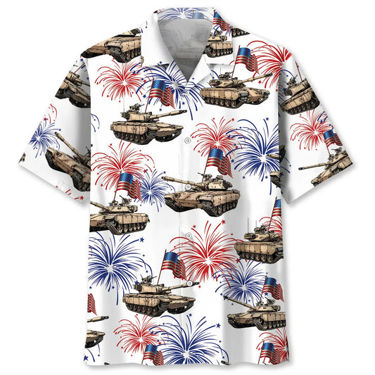 Hawaiian Shirt / Adults / S Tropical USA Tank Veteran Hawaiian Shirt