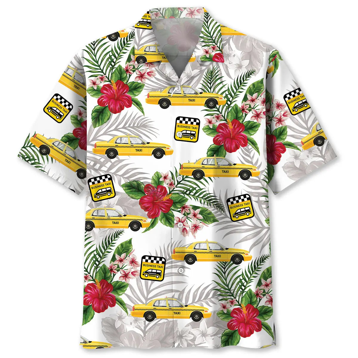Hawaiian Shirt / Adults / S Tropical Yellow Taxi Car Hawaiian Shirt