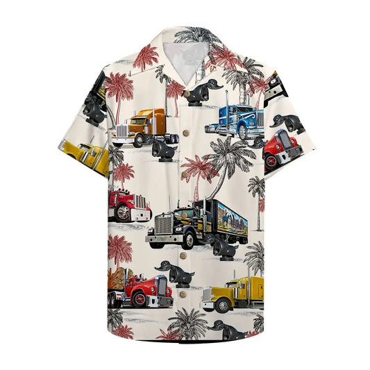 Hawaiian Shirt / Adults / S Truck With Duck Pattern Unisex Hawaiian Shirt Aloha Shirt