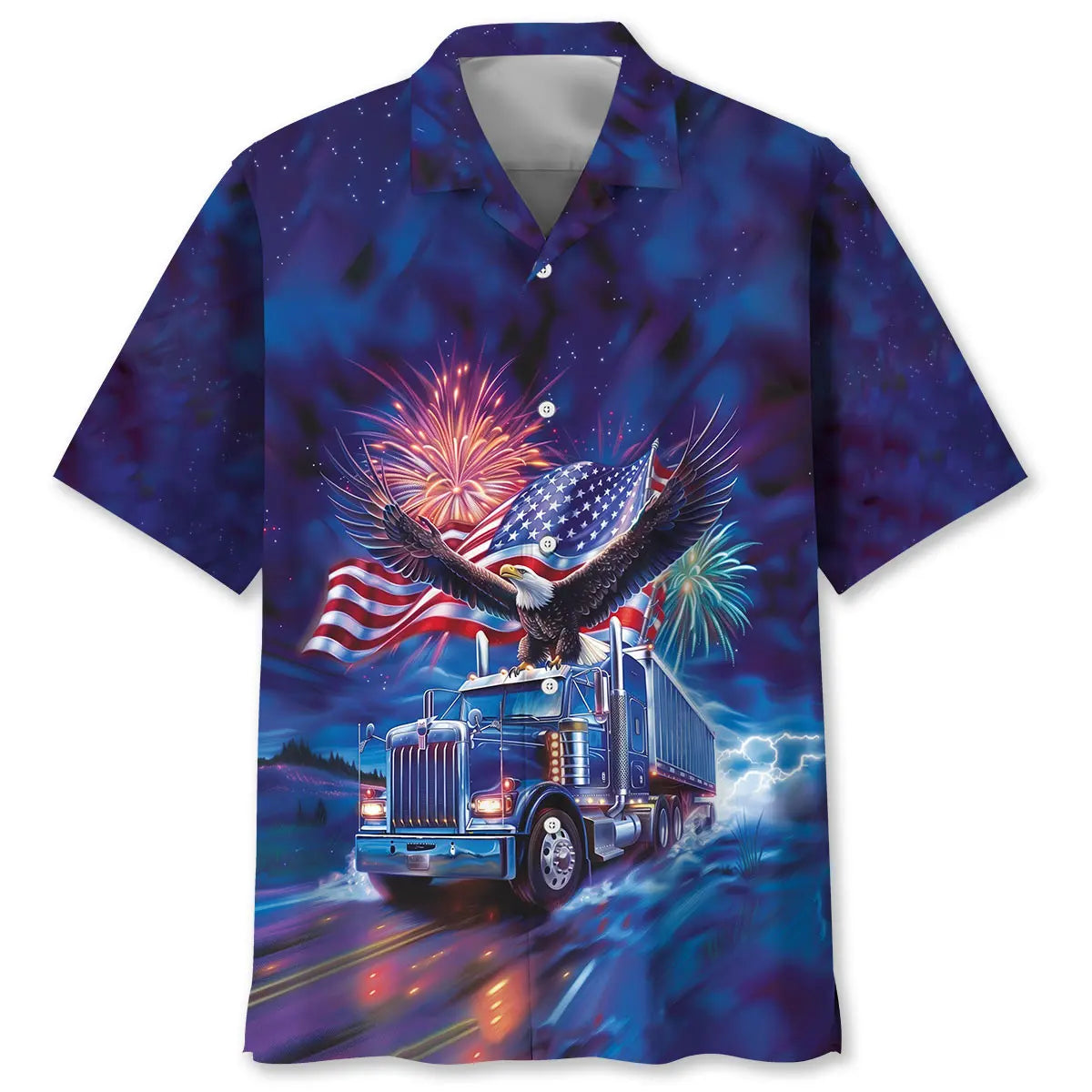 Hawaiian Shirt / Adults / S Trucker Patriot Hawaiian Shirt