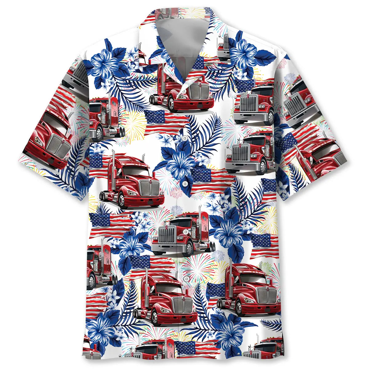 Hawaiian Shirt / Adults / S Trucker USA Hawaiian Shirt