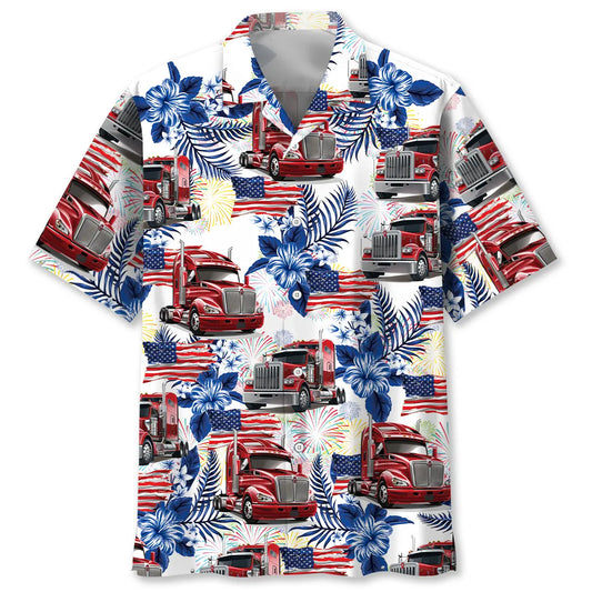 Hawaiian Shirt / Adults / S Trucker USA Hawaiian Shirt