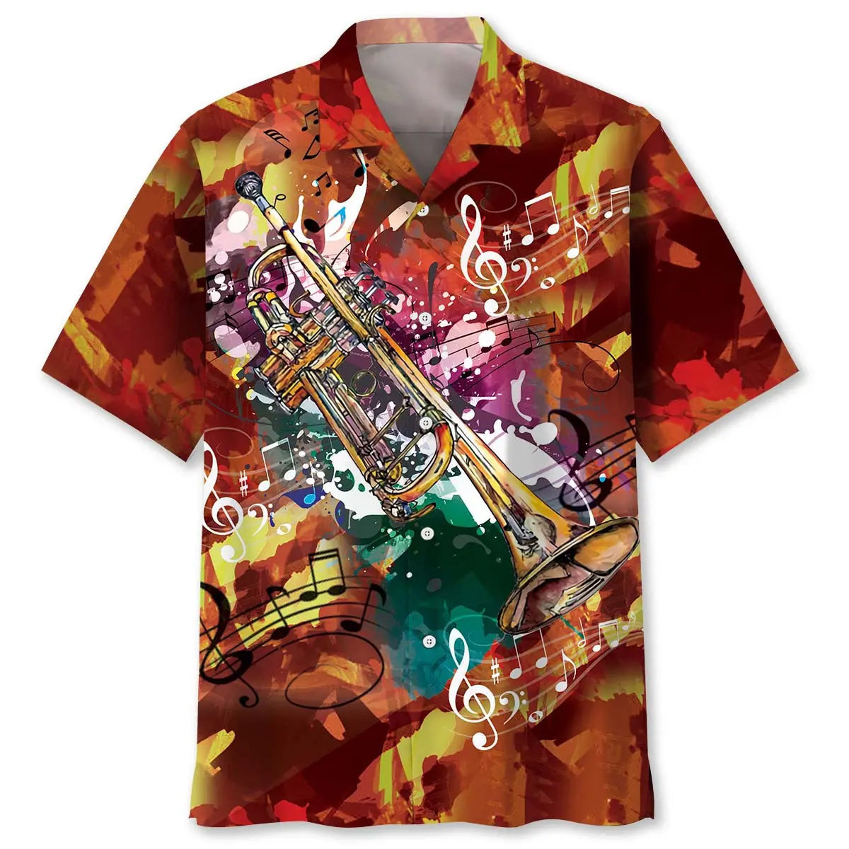 Hawaiian Shirt / Adults / S Trumpet Art Hawaiian Shirt