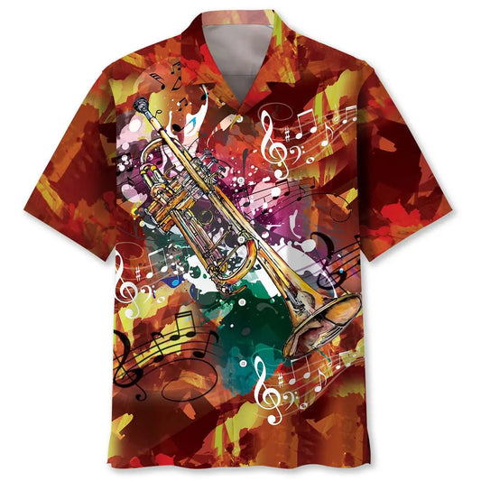 Hawaiian Shirt / Adults / S Trumpet Art Hawaiian Shirt