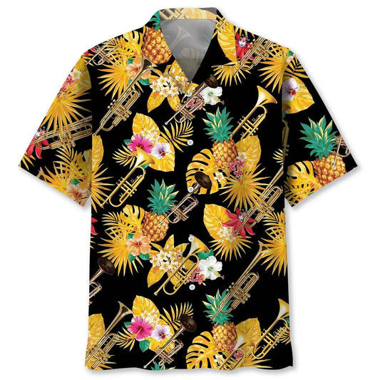 Hawaiian Shirt / Adults / S Trumpet Yellow Tropical Hawaiian Shirt