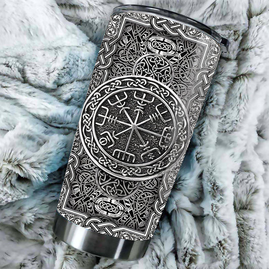 Viking Sign Silver 20 Oz Tumbler For Hot Cold Drinks And Travel