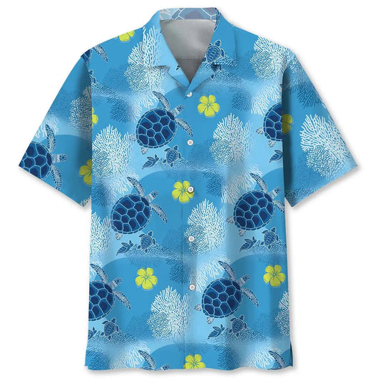 Hawaiian Shirt / Adults / S Turtle Family Tropical Hawaiian Shirt