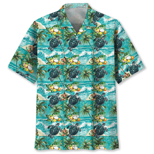 Hawaiian Shirt / Adults / S Turtle Tropical Beach Hawaiian Shirt