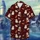 Unisex Hawaiian Shirt Aloha Shirt Summer Vibe Hat &amp; Owl Seamless Pattern - Gifts for Fans