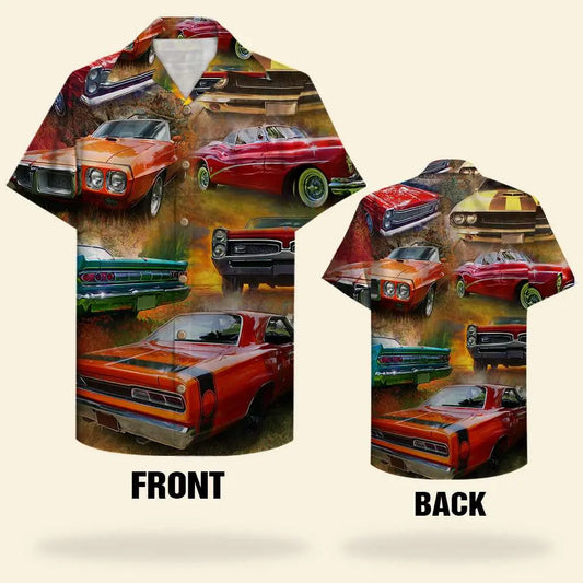 Hawaiian Shirt / Adults / S Unisex Hawaiian Shirt Aloha Shirt Summer Vibe Muscle Car Pattern