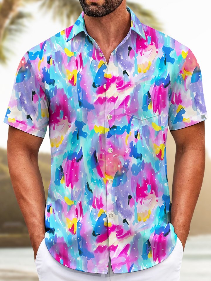 Vacation Watercolor Ombre Hawaiian Floral Beach Hawaiian Shirt