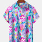 Hawaiian Shirt / Adults / S Vacation Watercolor Ombre Hawaiian Floral Beach Hawaiian Shirt