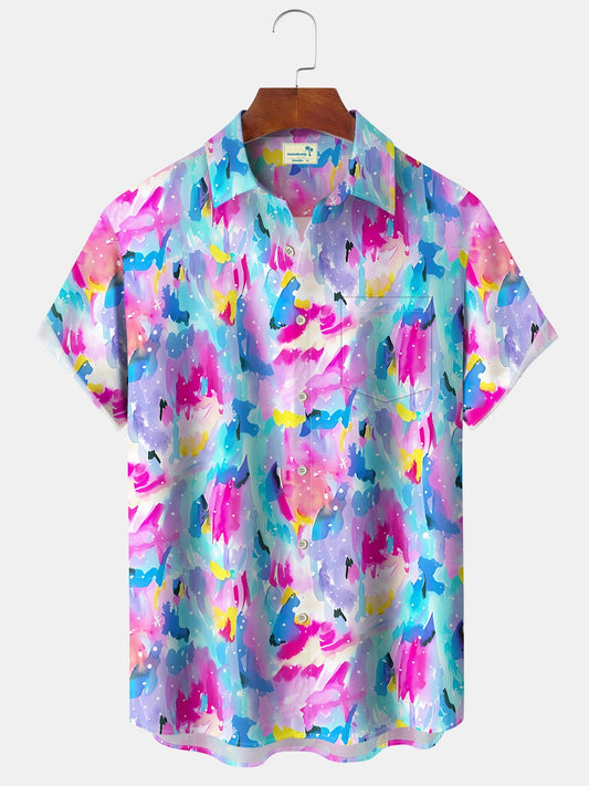 Hawaiian Shirt / Adults / S Vacation Watercolor Ombre Hawaiian Floral Beach Hawaiian Shirt