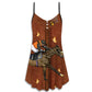 Horse Racing Custom Love Style – Women's Summer Sleeveless V-Neck Camisole Dress