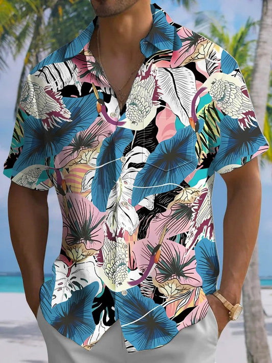 Hawaiian Shirt / Adults / S Vegetation Animal Parrot Summer Beach Vacation Hawaiian Shirt