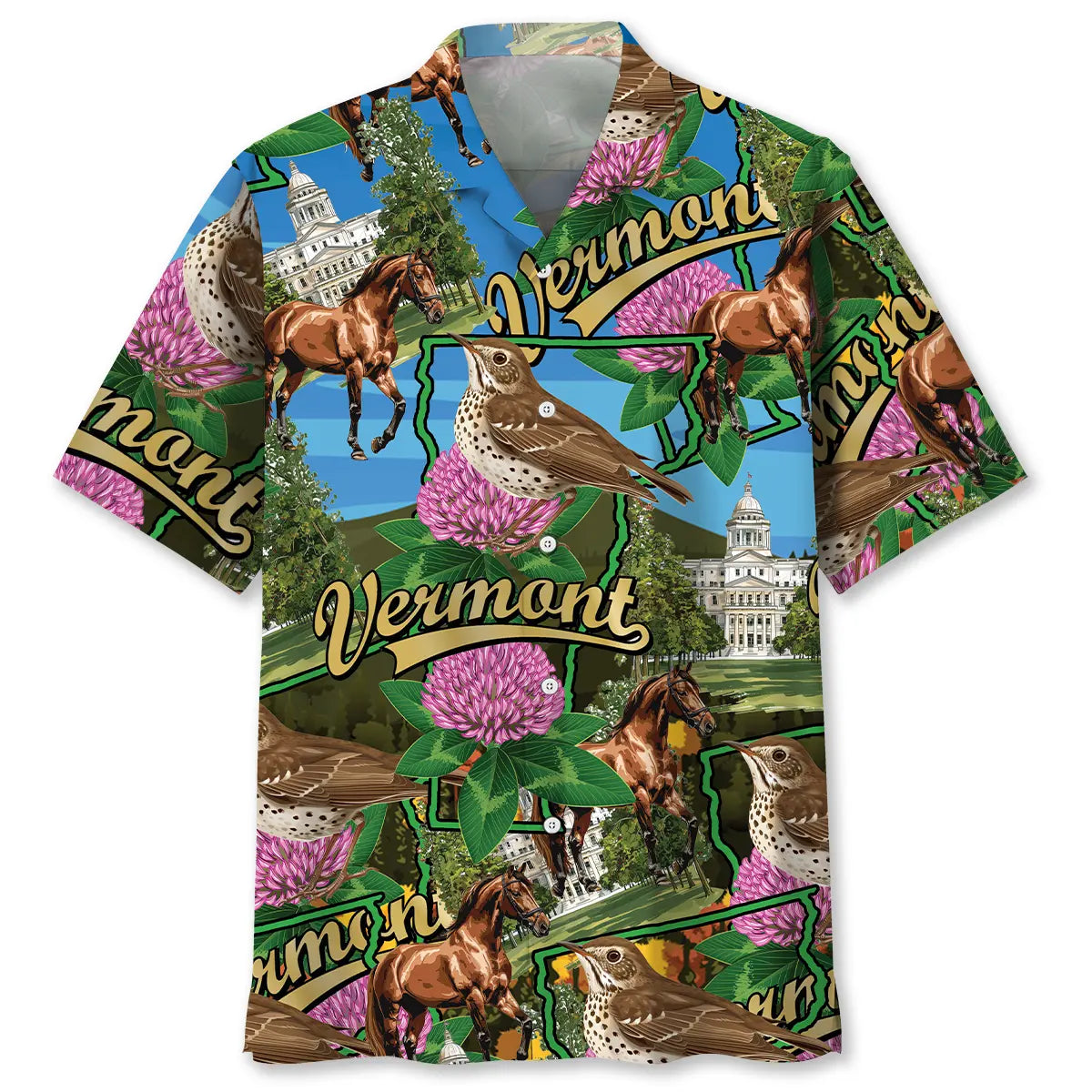 Hawaiian Shirt / Adults / S Vermont Proud Hawaiian Shirt
