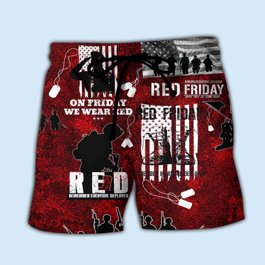 Red Friday Patriotic Veteran Style – Beach Short