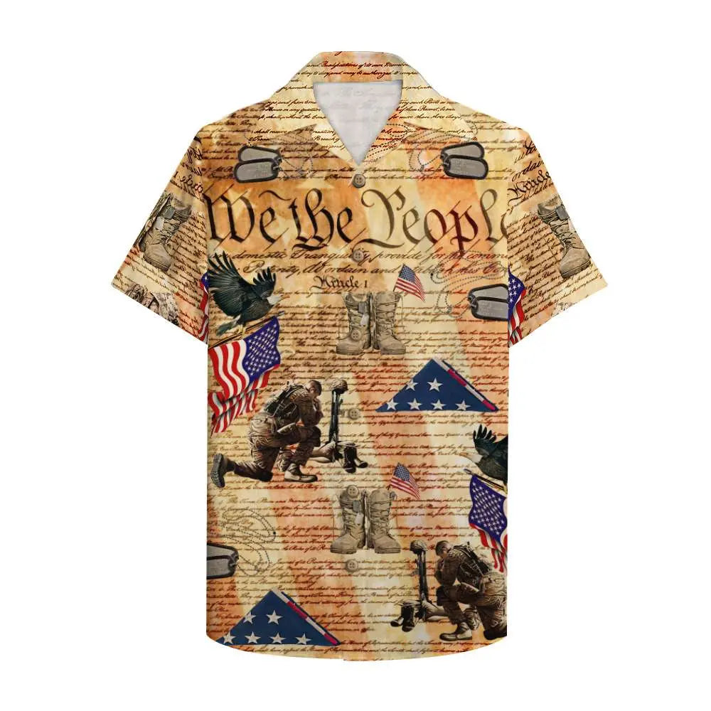 Hawaiian Shirt / Adults / S Veteran We The People Unisex Hawaiian Shirt Aloha Shirt