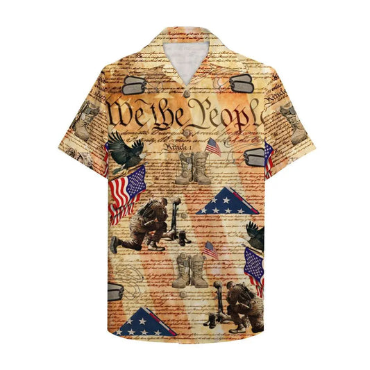 Hawaiian Shirt / Adults / S Veteran We The People Unisex Hawaiian Shirt Aloha Shirt