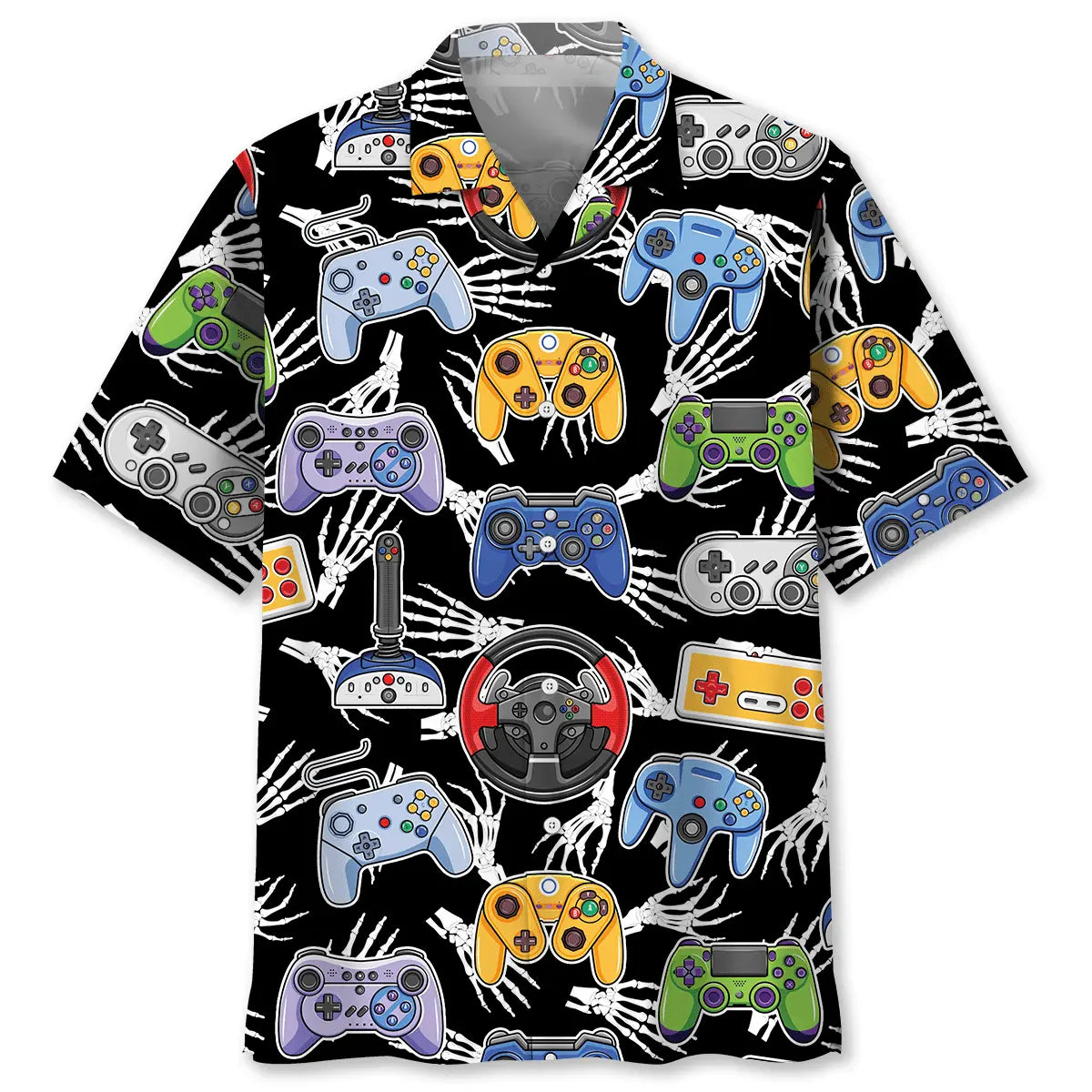 Hawaiian Shirt / Adults / S Video Game Skeleton Hawaiian Shirt