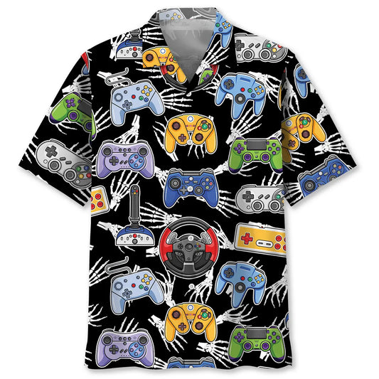 Hawaiian Shirt / Adults / S Video Game Skeleton Hawaiian Shirt