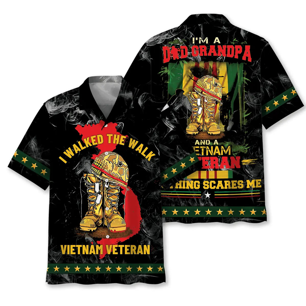 Hawaiian Shirt / Adults / S Vietnam Veteran Dad Grandpa Hawaiian Shirt