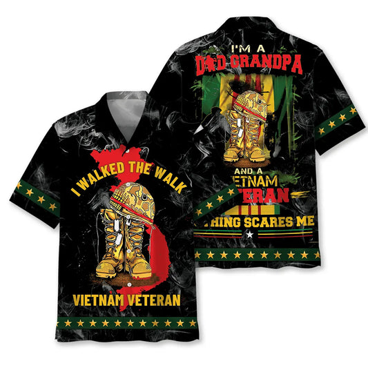 Hawaiian Shirt / Adults / S Vietnam Veteran Dad Grandpa Hawaiian Shirt