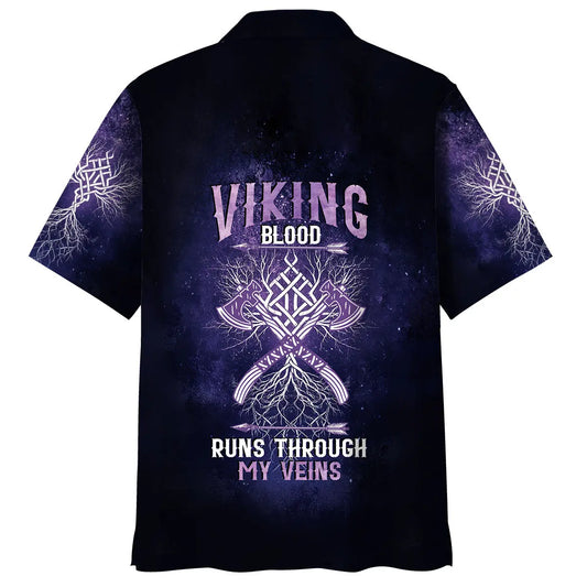 Hawaiian Shirt / Adults / S Viking Blood Runs Through My Vains Hawaiian Shirt