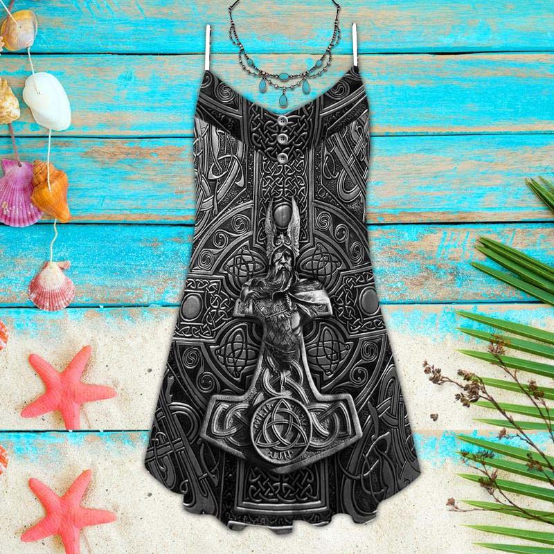 Viking Summer Vibes Amazing – Women's Summer Sleeveless V-Neck Camisole Dress