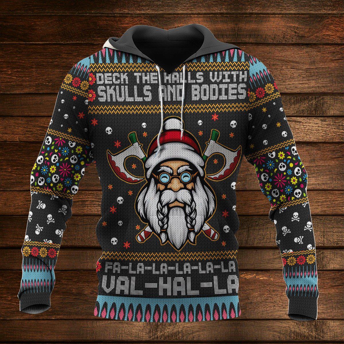 Viking Merry Christmas Valhalla Art - 3D Hoodie