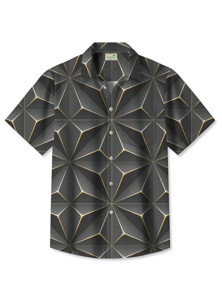 Hawaiian Shirt / Adults / S Vintage 3D Gradient Geometric Casual Hawaiian Shirt