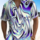 Vintage Abstract Gradient Fluid Psychedelic Print Hawaiian Shirt