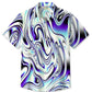 Hawaiian Shirt / Adults / S Vintage Abstract Gradient Fluid Psychedelic Print Hawaiian Shirt