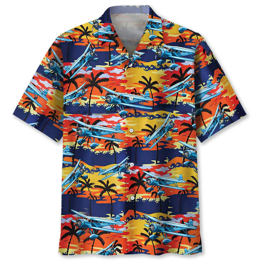 Hawaiian Shirt / Adults / S Vintage Airplane Hawaiian Shirt